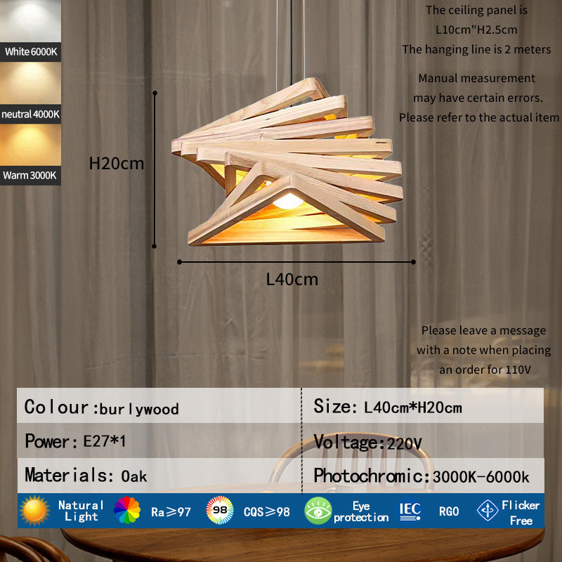 Künstlerische Holz Pendelleuchte