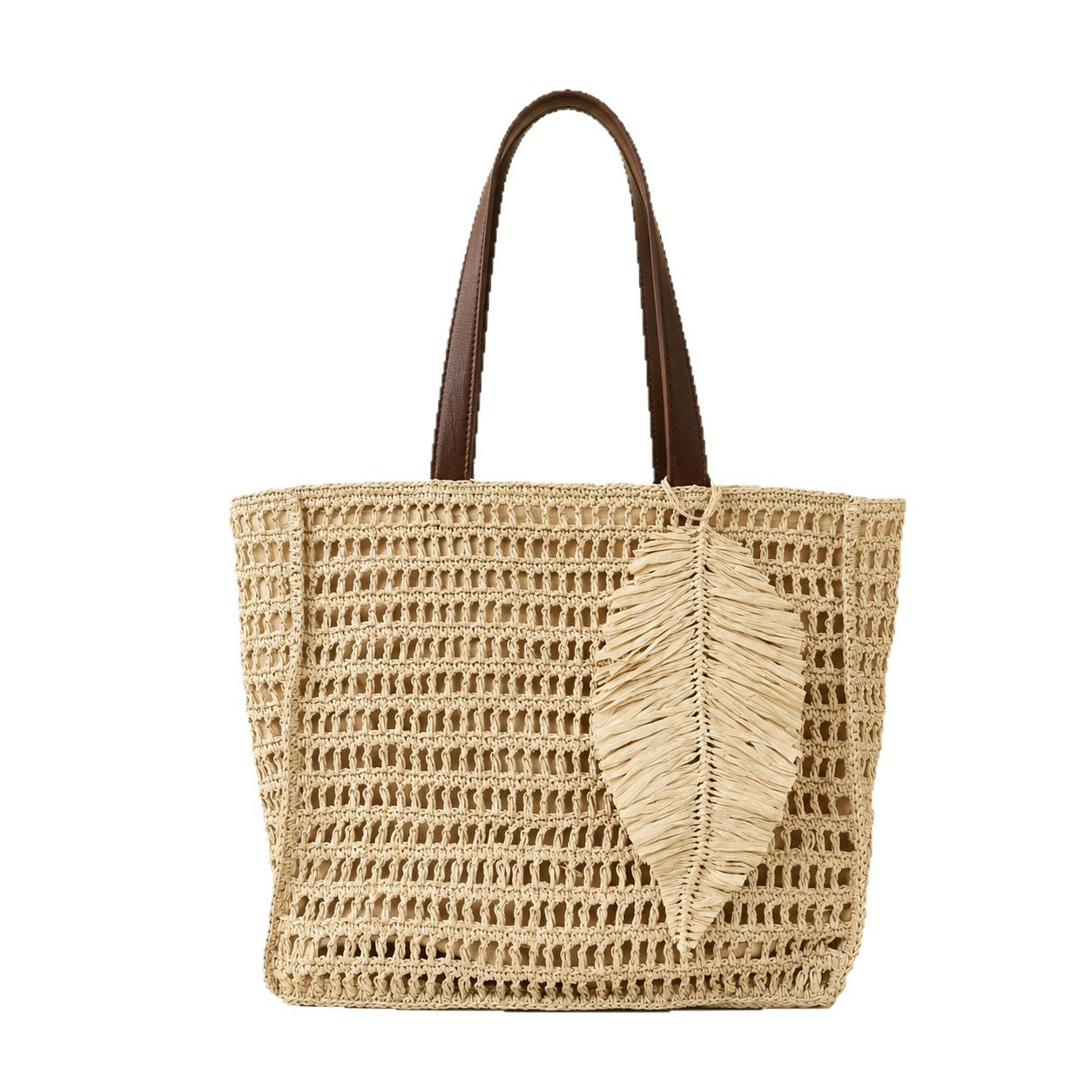 Makramee Strandtasche mit Lederakzenten Brehn