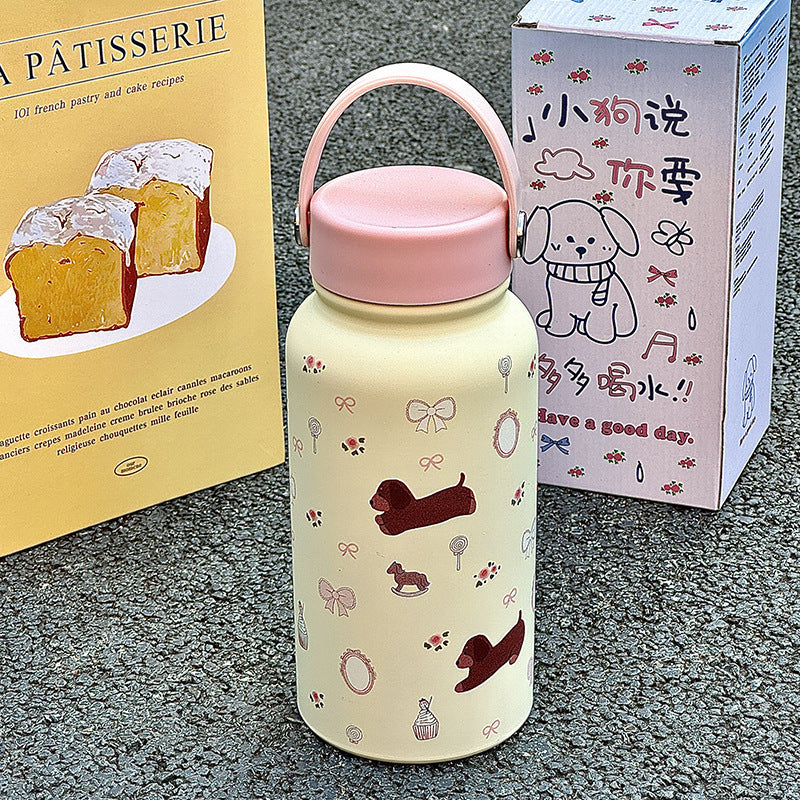 Damen Isoliertrinkflasche mit lustigem Katzenmotiv Brehn