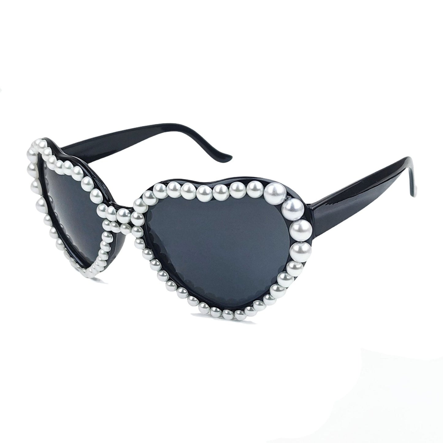 Damen Herzförmige Sonnenbrille mit Glitzerstein-Besatz Brehn