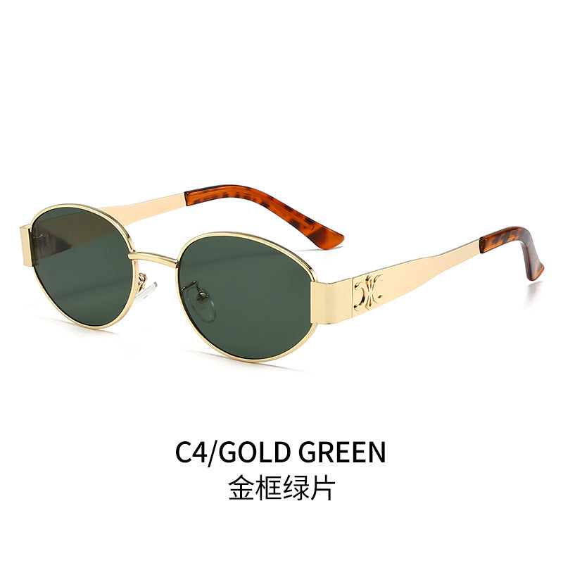 Damen Designer-Sonnenbrille mit elegantem ovalem Rahmen und einzigartigen Akzenten Brehn
