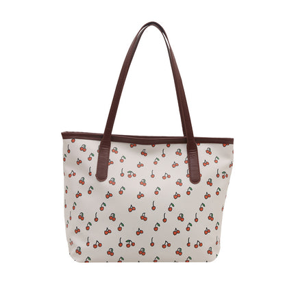 Trendige Kirschen-Print-Shoppertasche