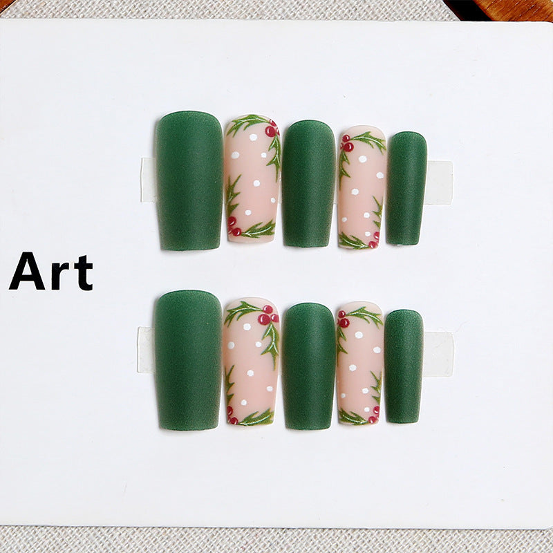 Kunstnagelset mit festlichem Weihnachtsdesign und eleganten 3D-Verzierungen Brehn