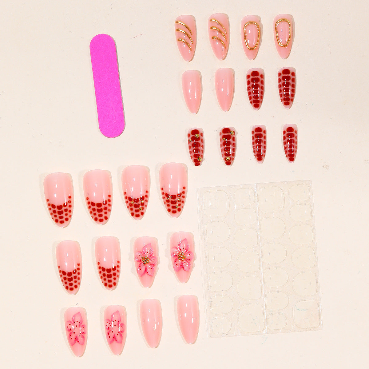Glamorous Floral Nail Art Set Brehn