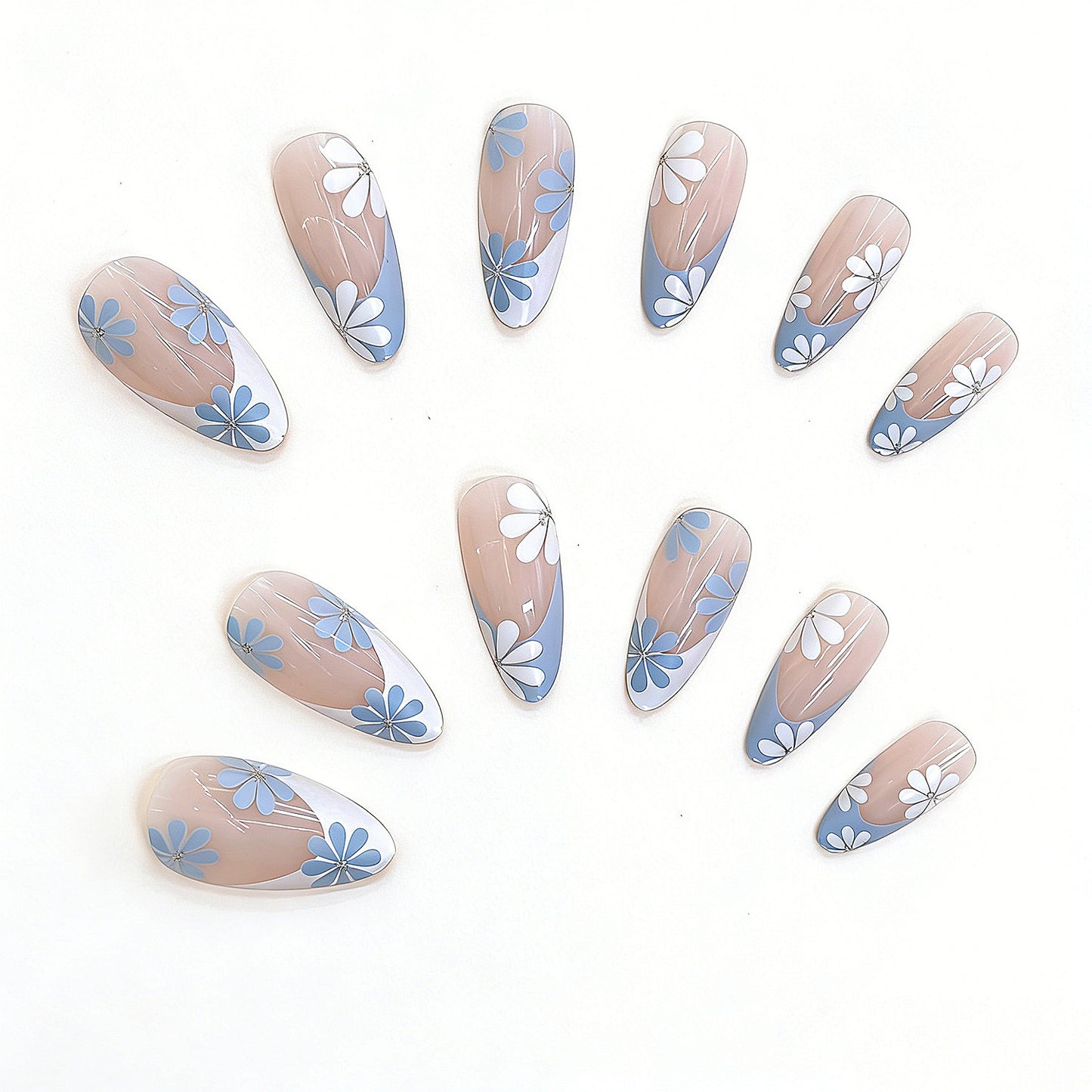 Florale Design Press-On Nagelset Brehn