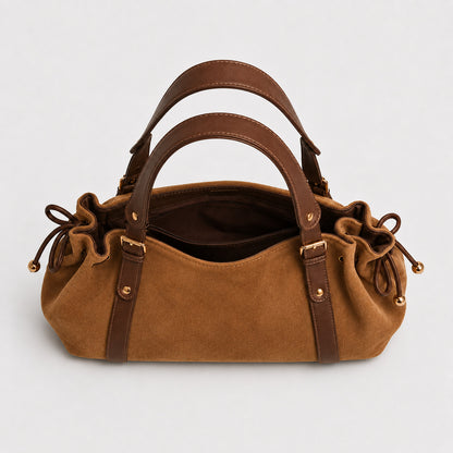 Strukturierte Wildleder-Handtasche