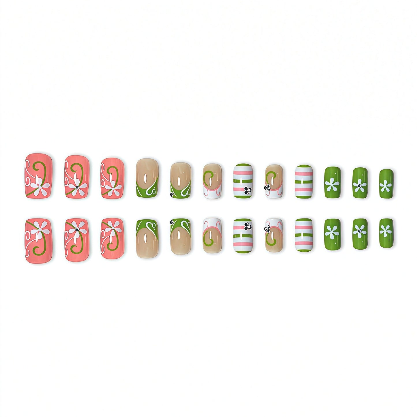 3D Floral Art Press-On Nail Set Brehn