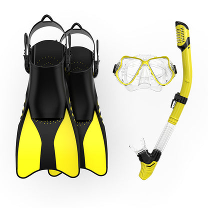Premium Schnorchelset mit Ergonomischen Flossen und Klarer Tauchmaske Brehn