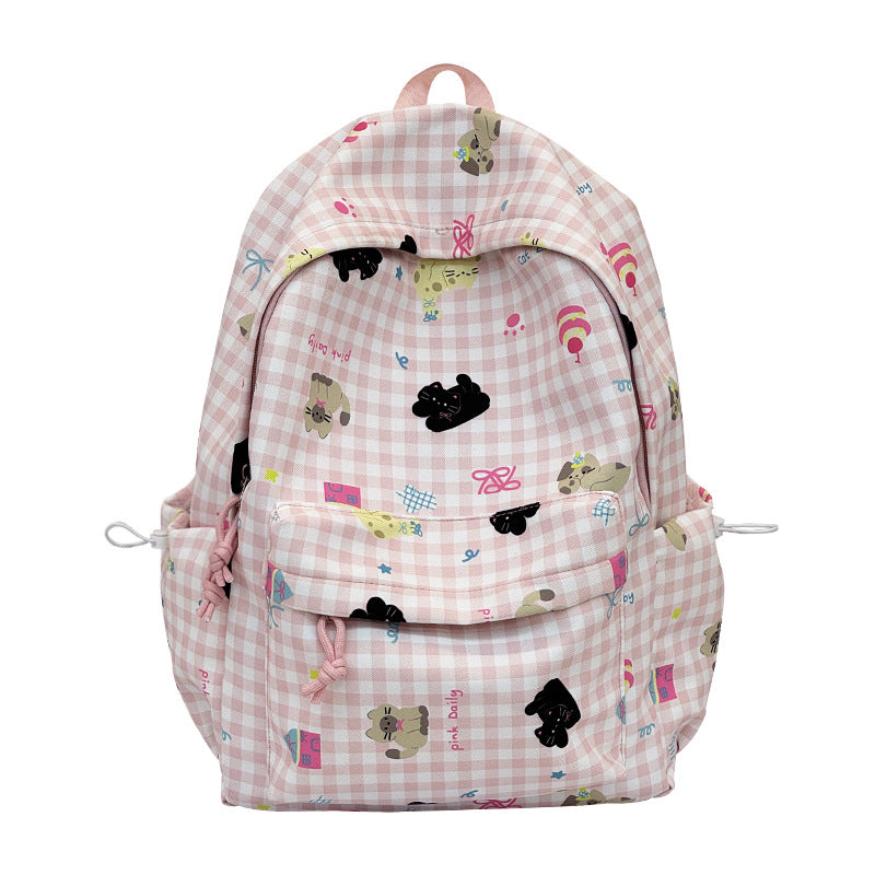 Rucksack mit Kreativem Karomuster und Verspielten Applikationen Brehn