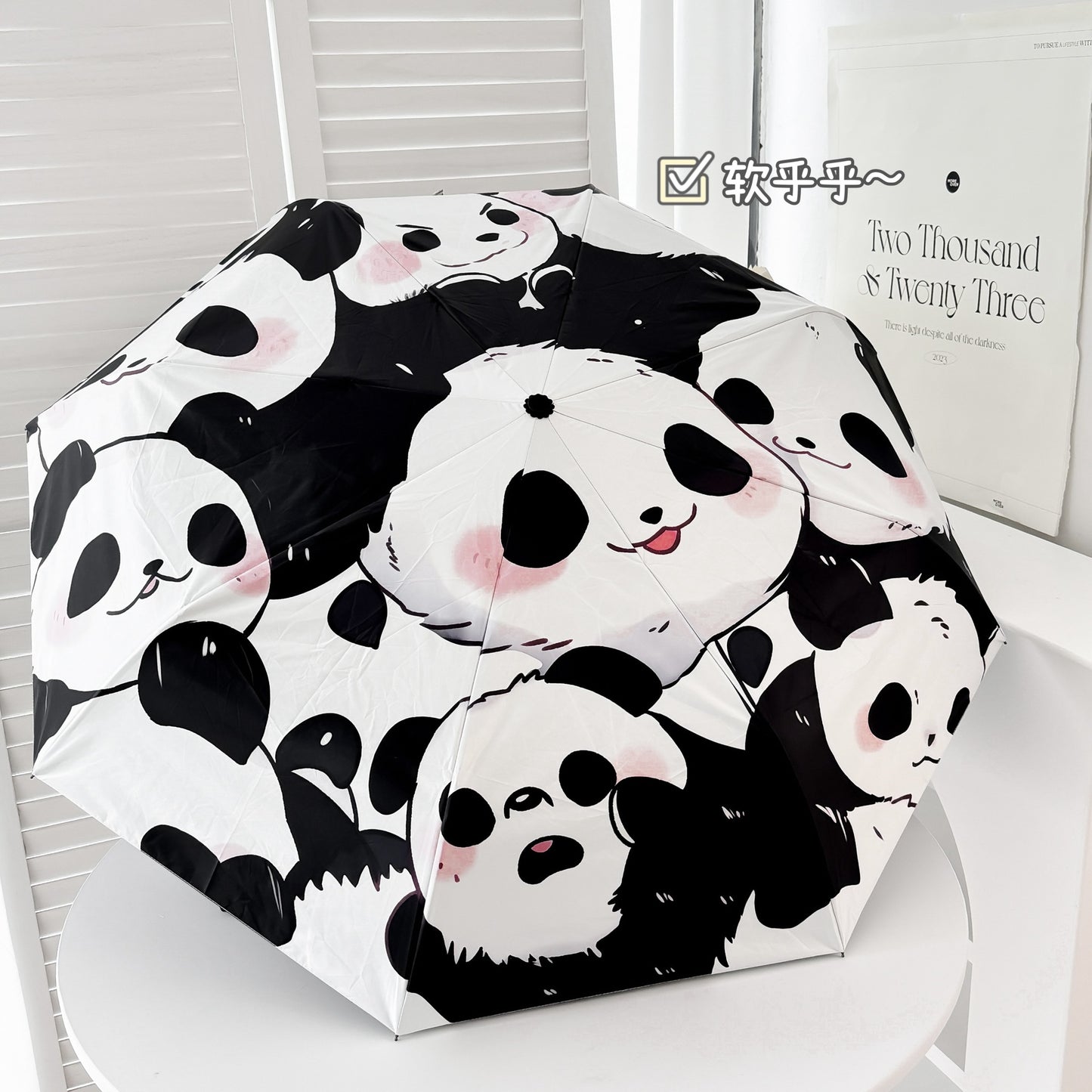 Damen Faltregenschirm mit verspieltem Pandadesign Brehn