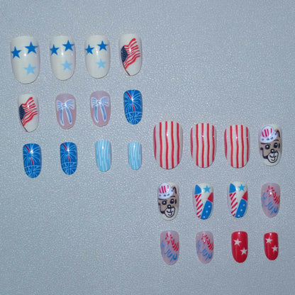 Kreatives Unabhängigkeitstag-Nagelkunst-Set