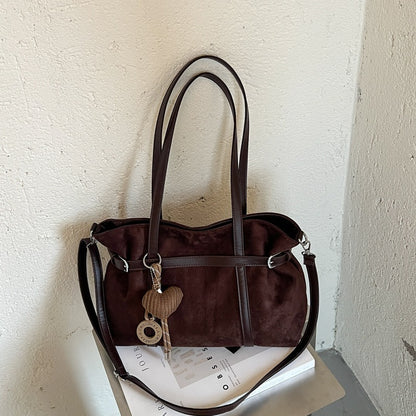Vielseitige Wildleder-Shopper Tasche