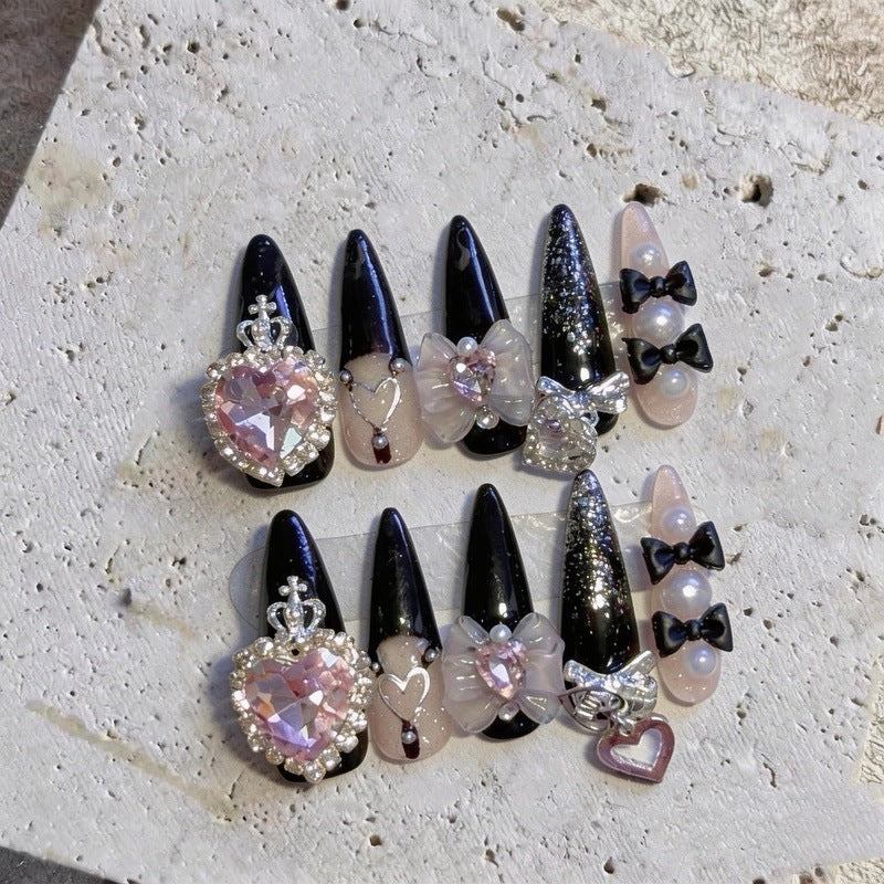 Dekorativer Strass Press-On Nagel Set