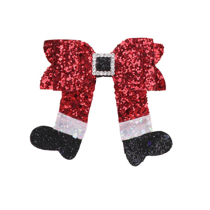 Glitzernde Weihnachtsstiefel mit Schleife
