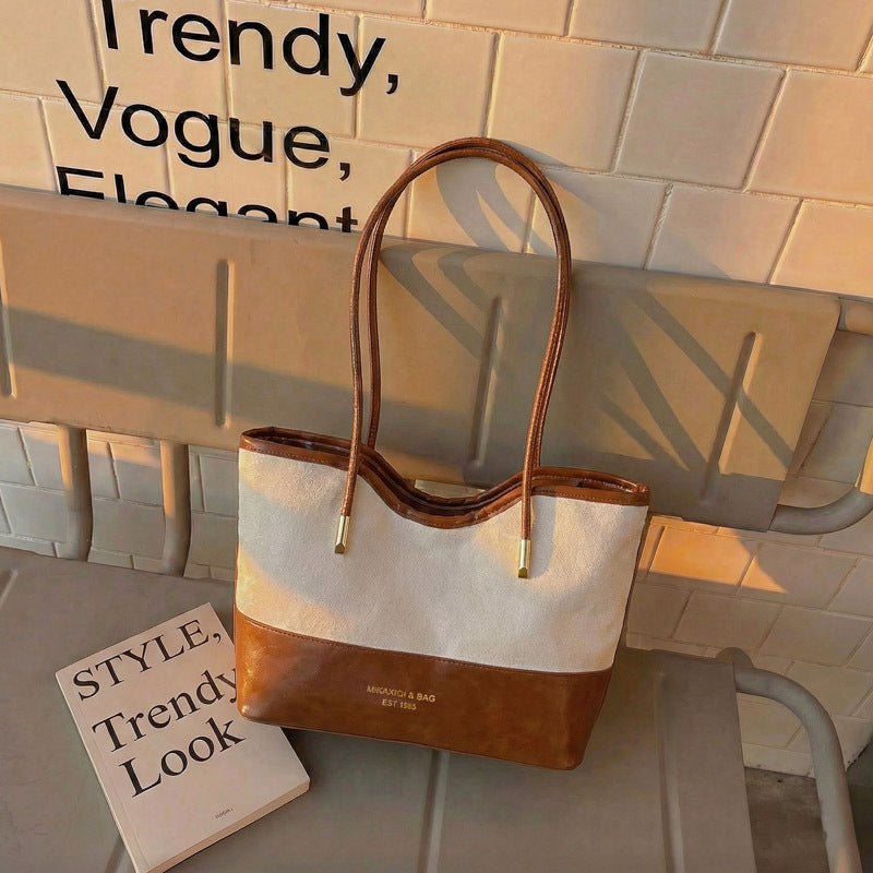 WoStylish Wildleder und Leder Schulter Tote Tasche Brehn