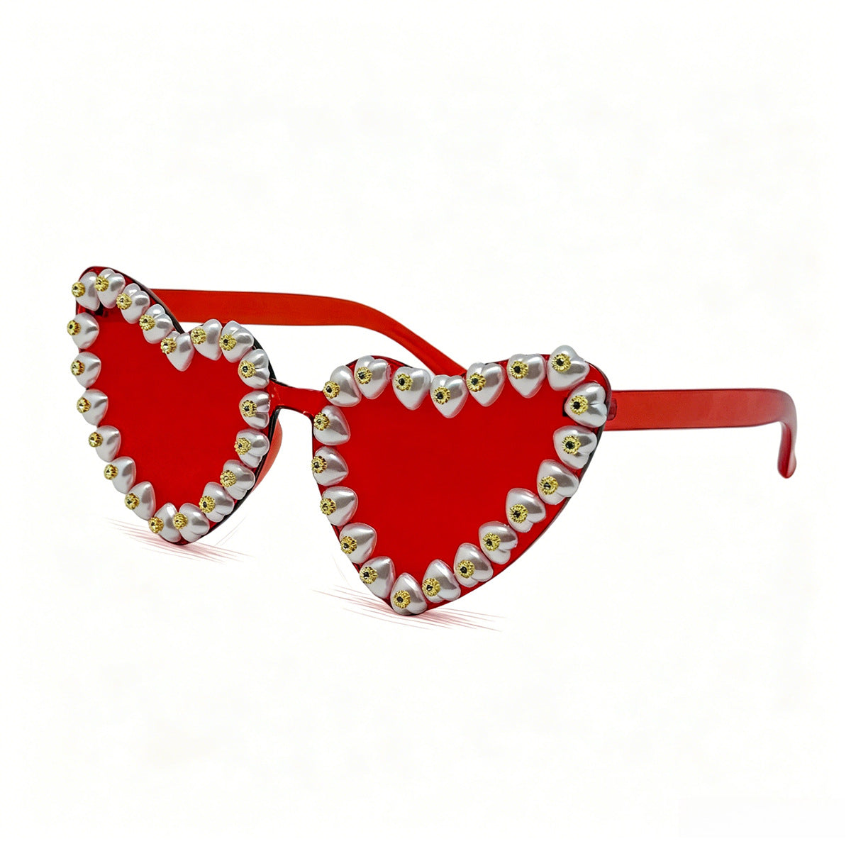 Damen Herzförmige Sonnenbrille mit extravaganten Schmuckdetails Brehn