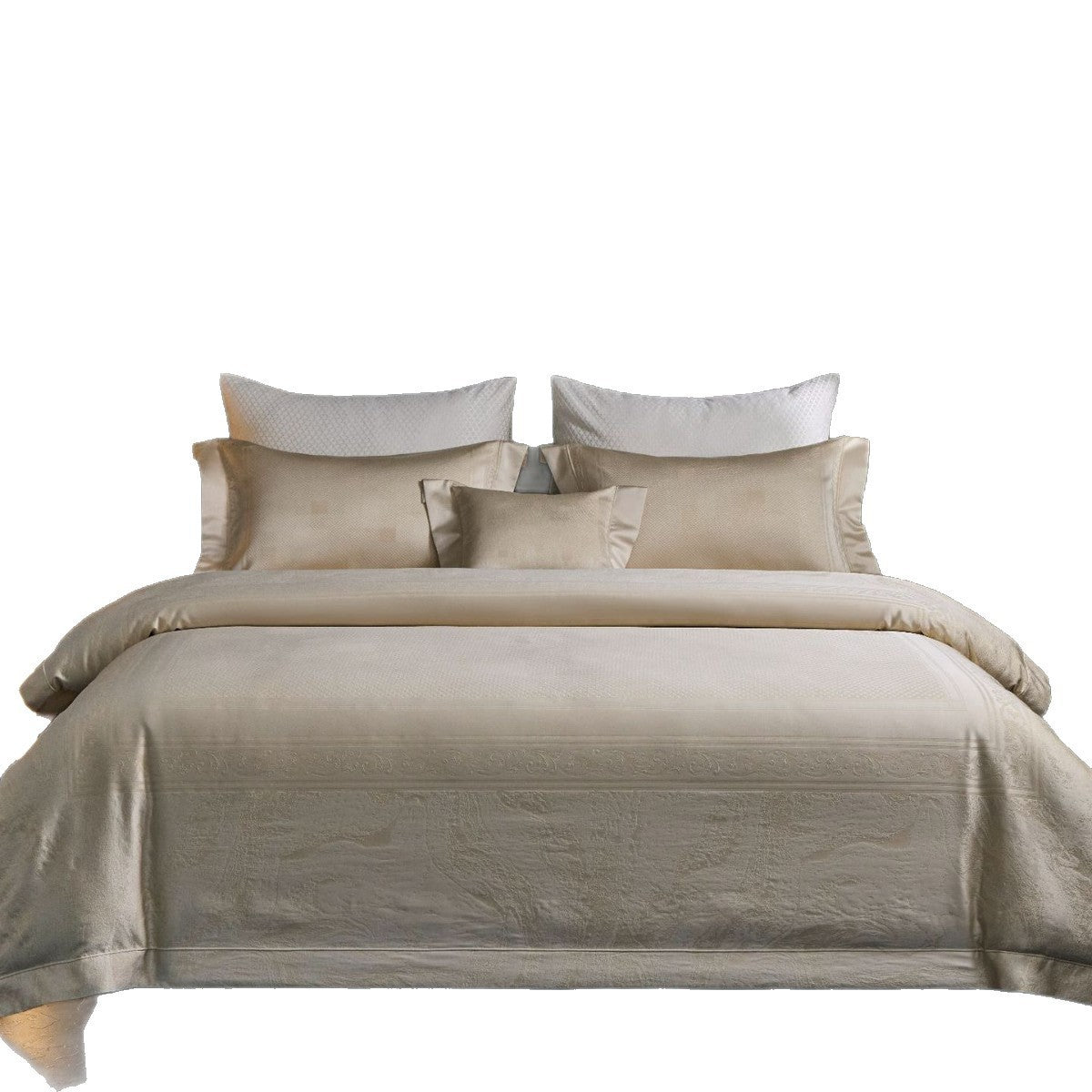 Luxuriöses Jacquard-Satin-Bettbezug-Set mit Kissenbezügen
