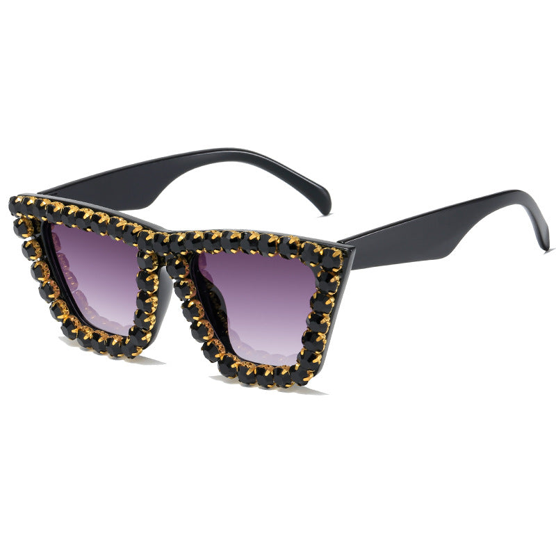 Damen extravagante Sonnenbrille mit glitzerndem Rahmen Brehn