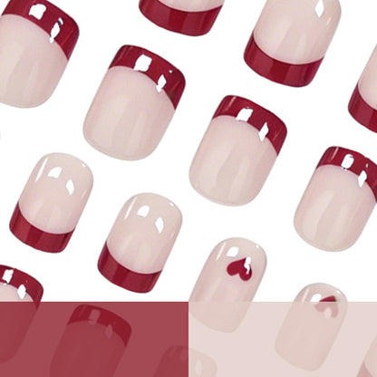Herz-Themen Französisch Spitzen Nagelkunst Brehn