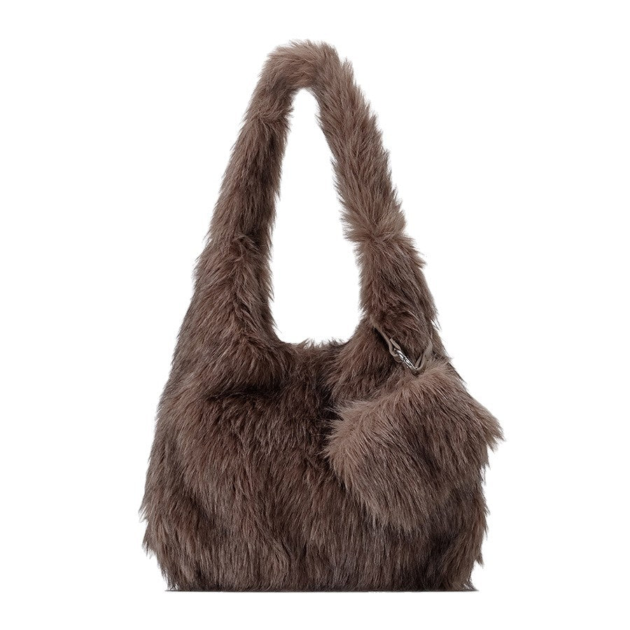Plüsch Kunstfell Schultertasche
