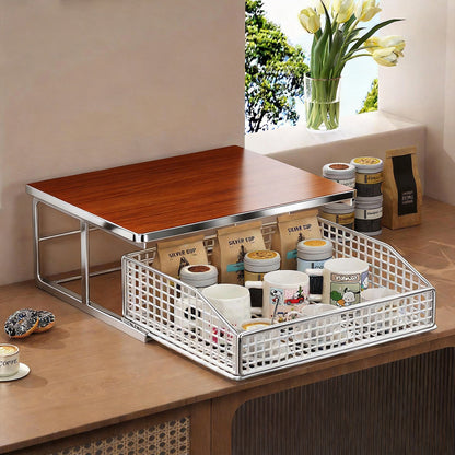 Theke Kaffee Station Organizer mit herausziehbarem Drahtschublade