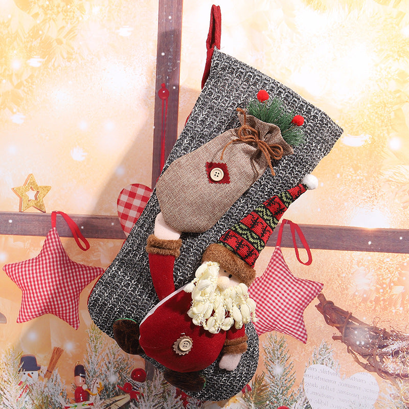 Weihnachtsstrumpf mit festlichem Gnome-Motiv Brehn