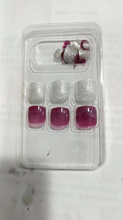 Premium Press-On Nail Set mit Glitzer und Edelstein-Accessoires Brehn