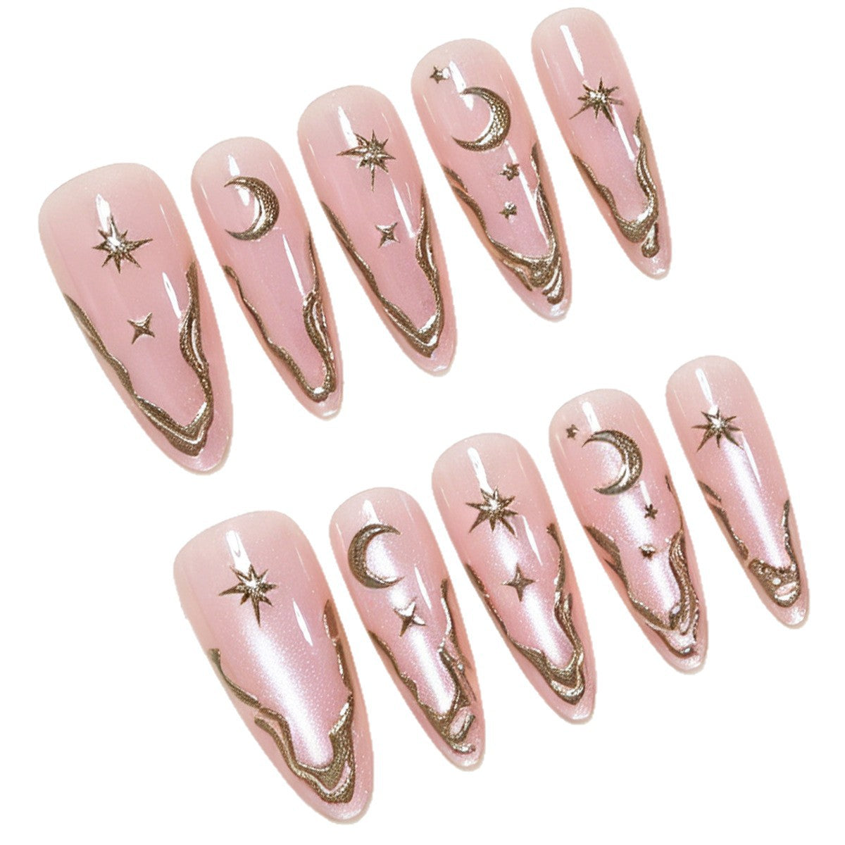 Künstlerische Stiletto-Nagelkunst-Tipps mit himmlischen Akzenten Brehn