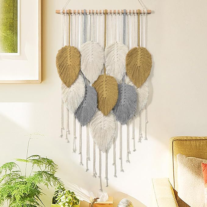 Macrame-Blatt-Wandbehang-Teppich Brehn