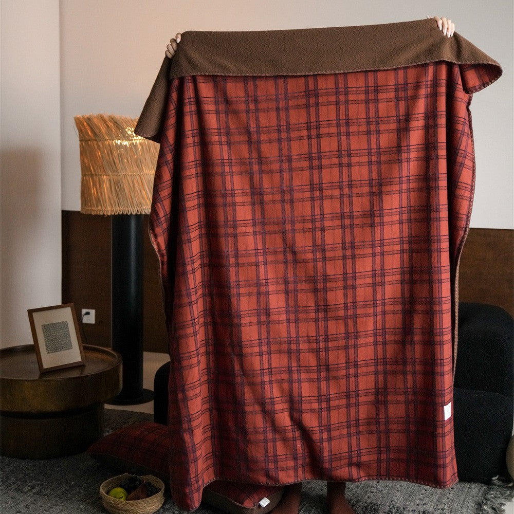 Wendbare Kuscheldecke aus kariertem Flanell mit weichem Fleece-Futter