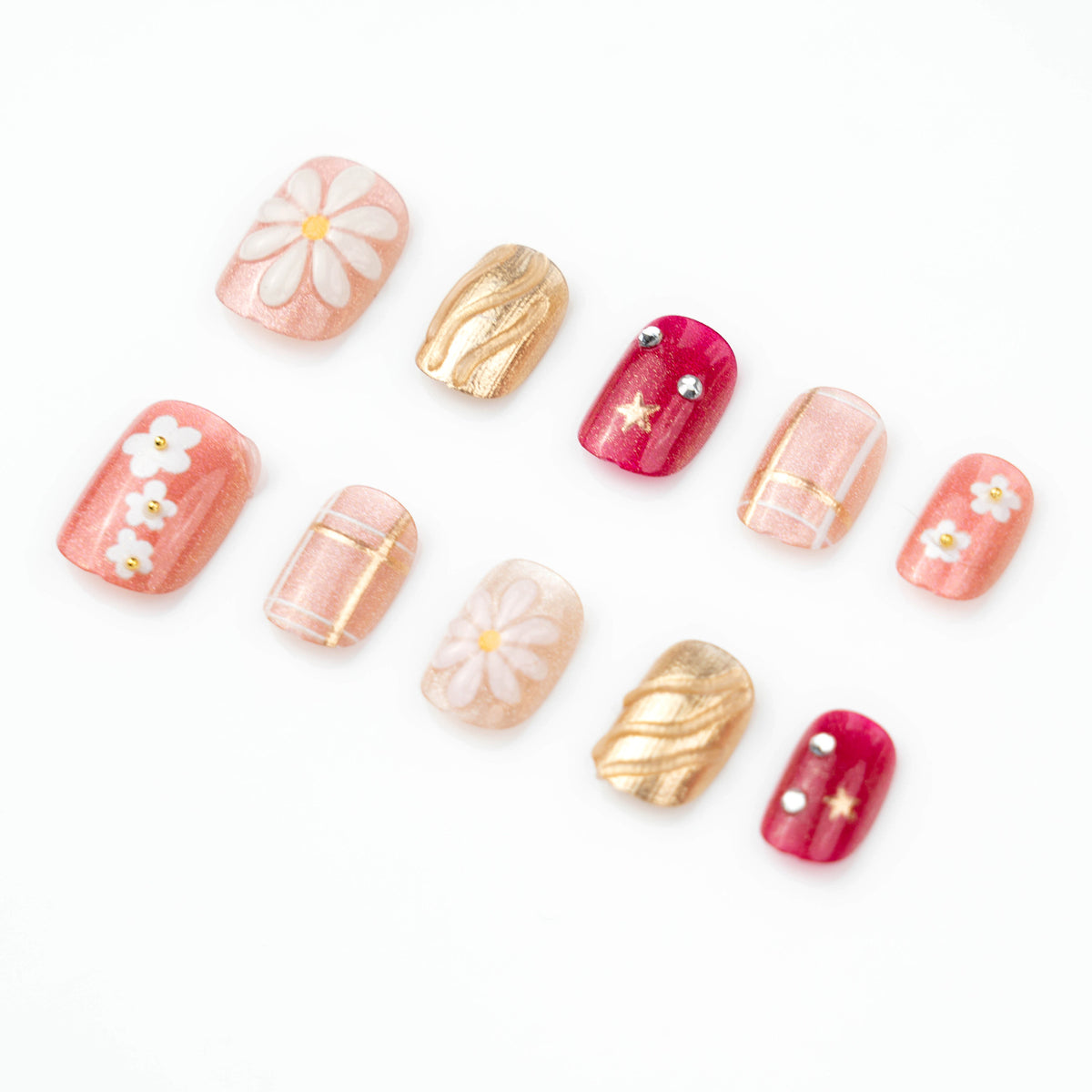 Florale dekorative Press-on Nagelkunst Brehn