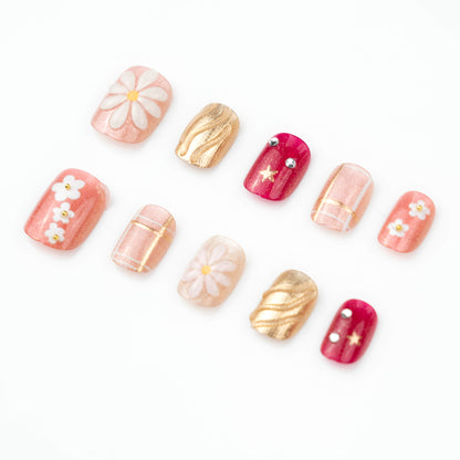 Florale dekorative Press-on Nagelkunst Brehn