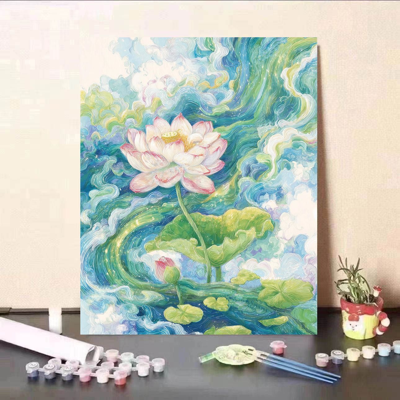 DIY Wasserlilie und Koi-Fisch Leinwandmalset Brehn