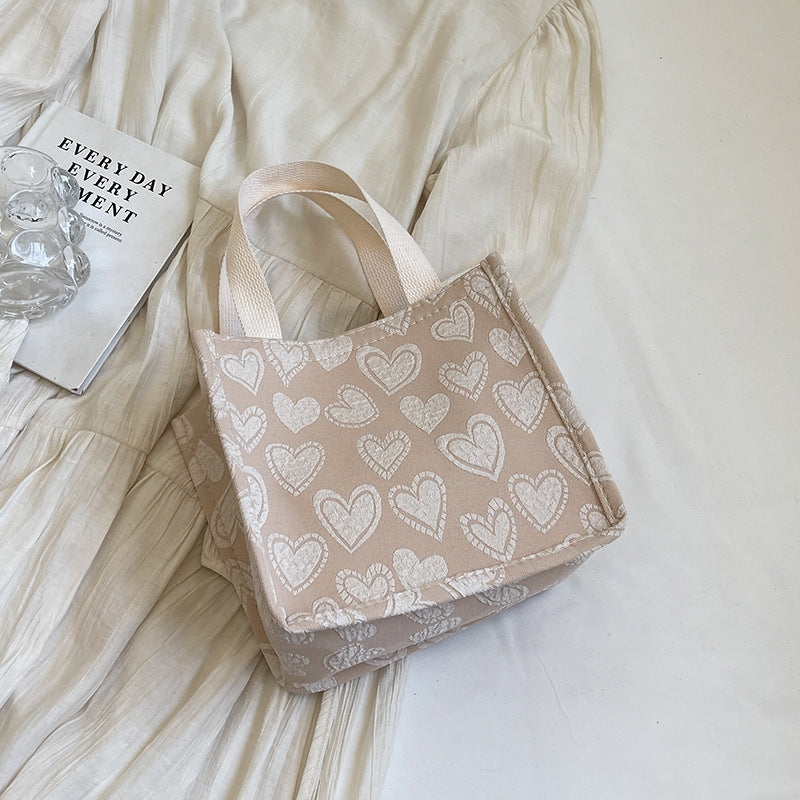 Herz-bestickte Utility Tote