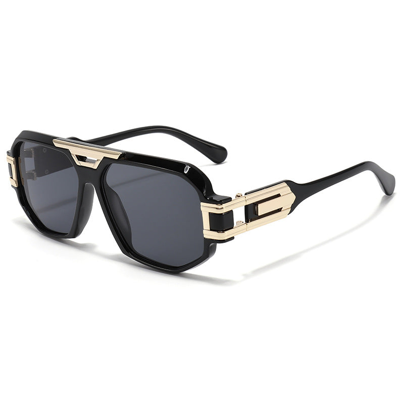 Statement Quadratrahmen Sonnenbrille mit dekorativen goldenen Akzenten Brehn