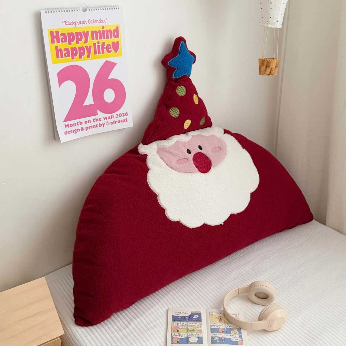Plüsch Dekoratives Santa Gesicht Wurfkissen