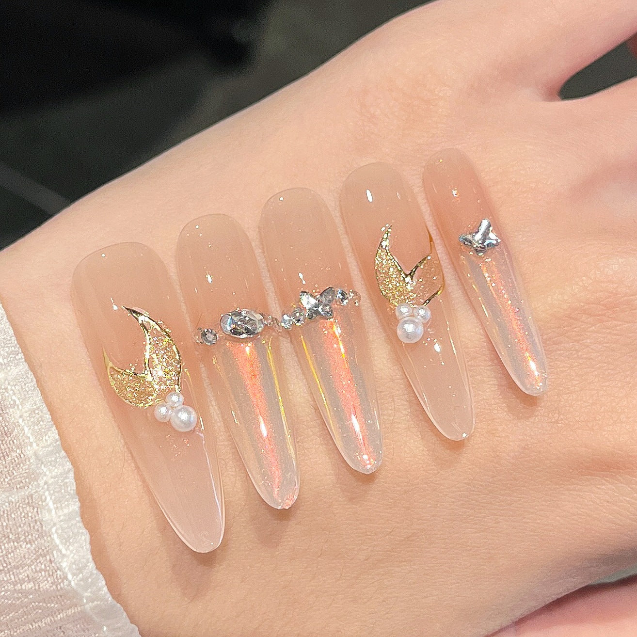 Künstlerische Acryl Press-On Nageldesigns Brehn
