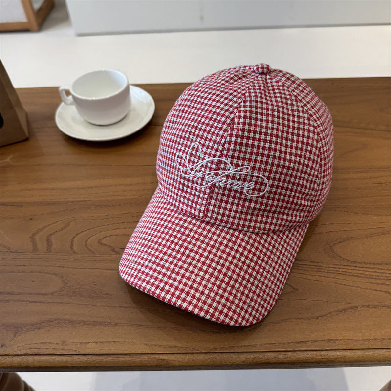 Frauen Gingham Kariert Baseballmütze Brehn
