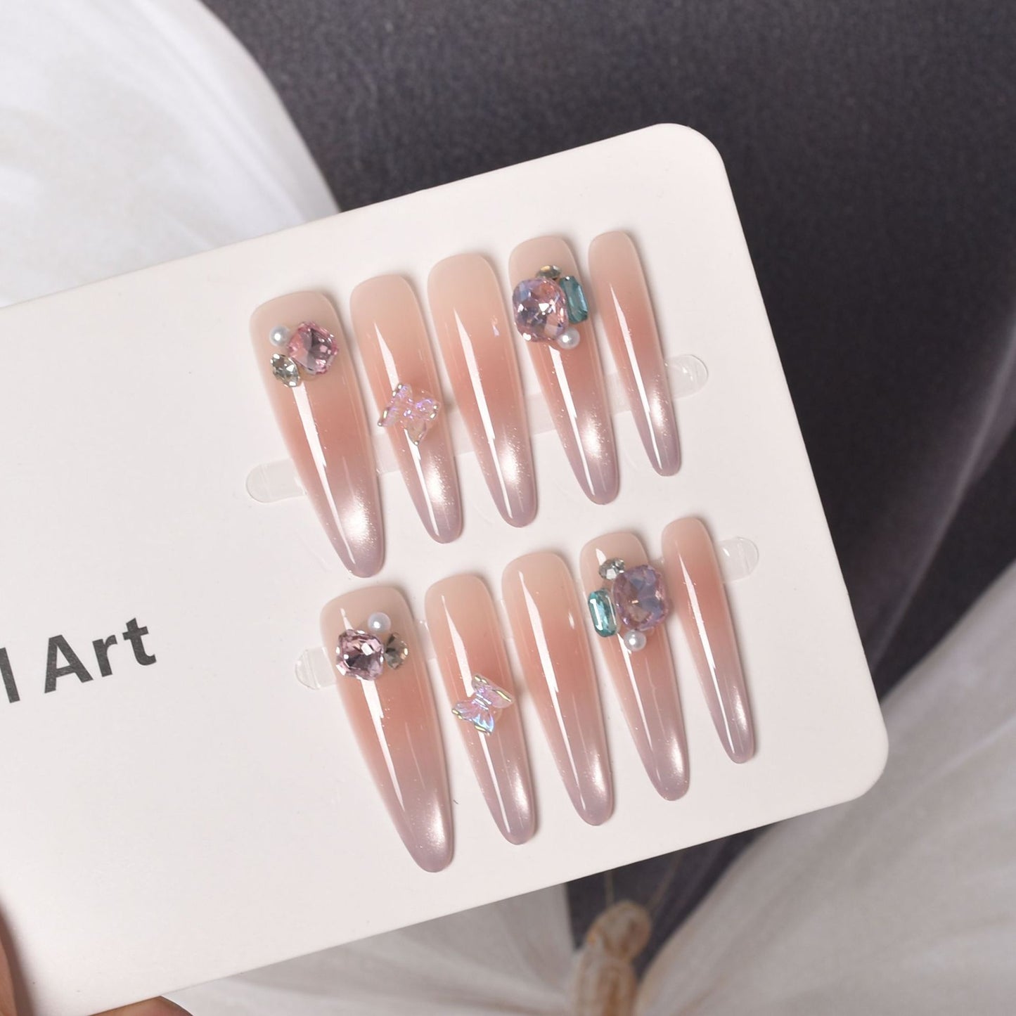 Premium Ombre Glitter Press-On Nail Set Brehn