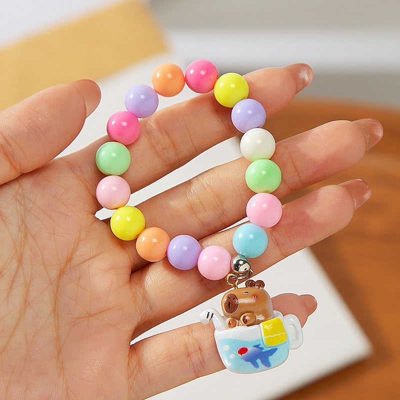 Buntes Kinderarmband mit Bearbeitetem Anhänger Brehn