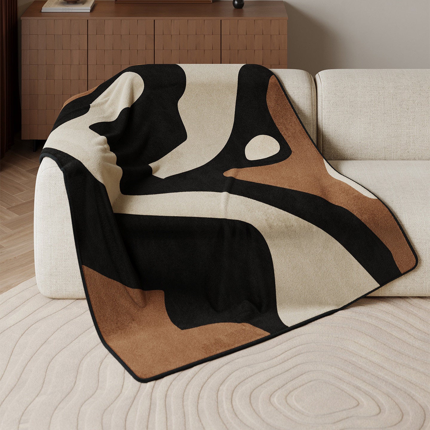 Moderne geometrische Fleece-Wurfdecke