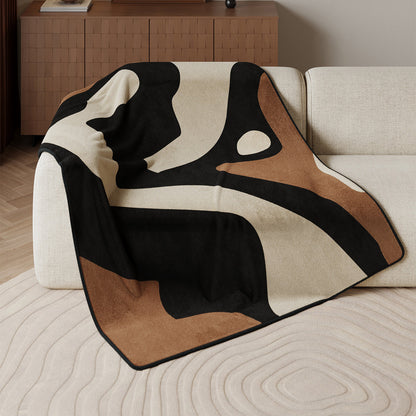 Moderne geometrische Fleece-Wurfdecke