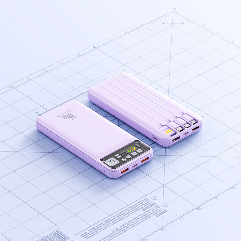 Powerbank mit Integriertem Kabelsystem und Digitaler Ladeanzeige Brehn