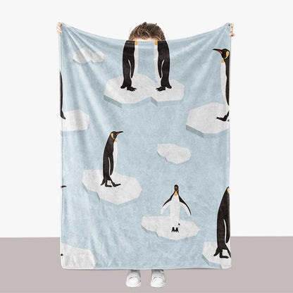 Pinguin-Themen-Plüsch-Wurfdecke