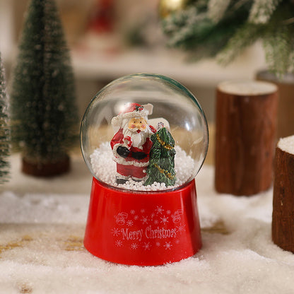 Schneekugel mit Weihnachtsmann und Tannenbaum Brehn