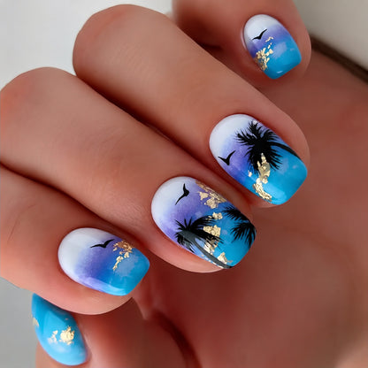 Tropischer Sonnenuntergang Nail Art Set