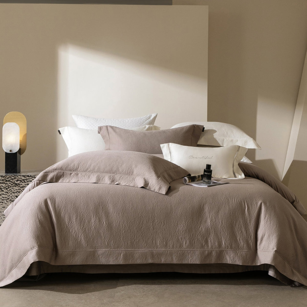 Luxuriöses Baumwoll-Jacquard-Decke Bettüberwurf Set