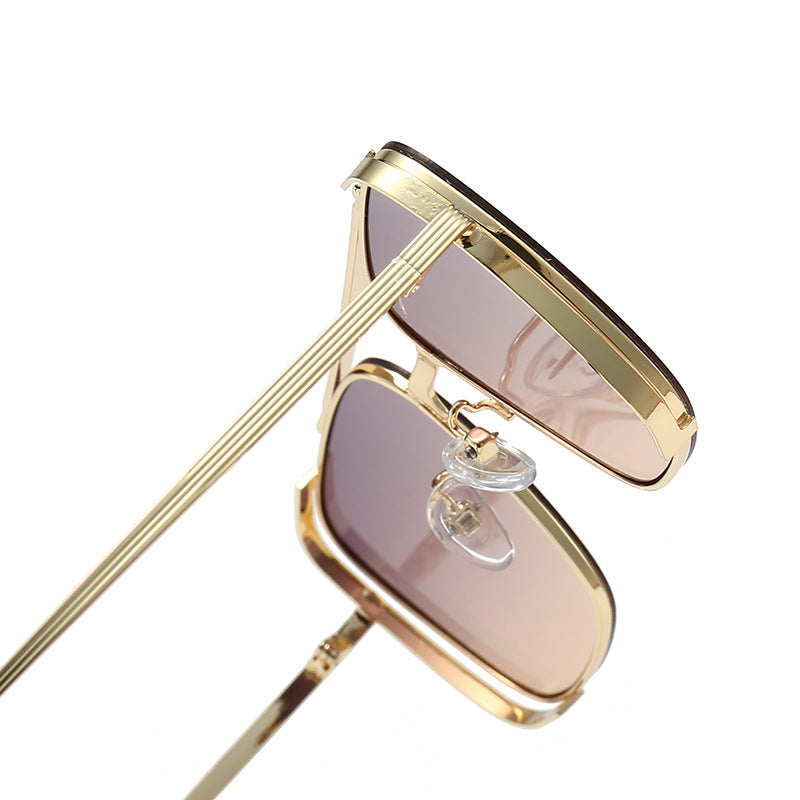 Damen modische quadratische Sonnenbrille mit elegantem Metallrahmen Brehn