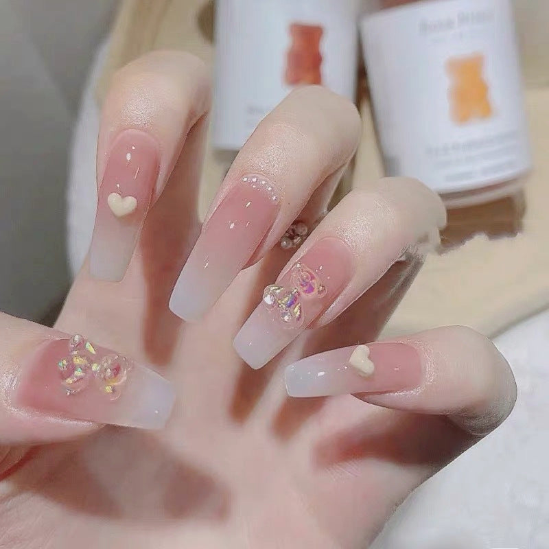 3D Herz Akzent Acryl Nagelverlängerungen