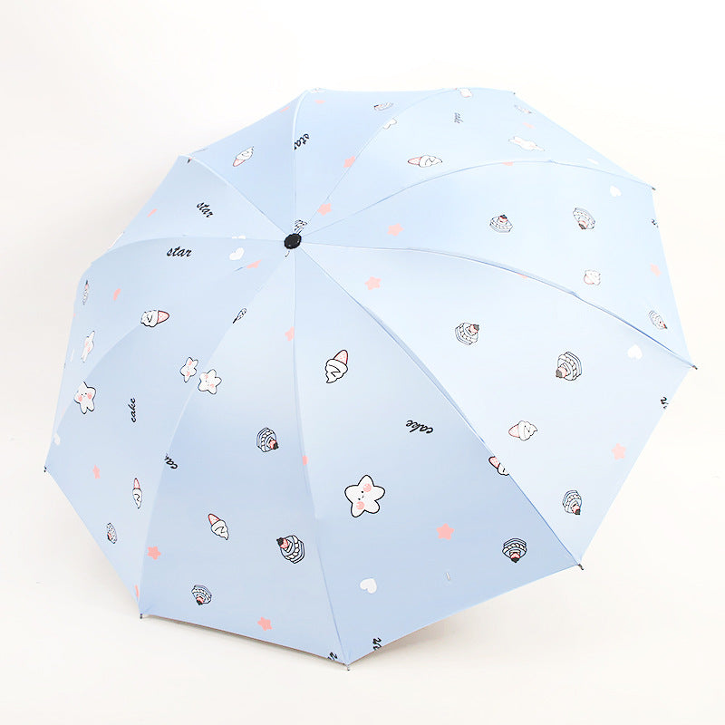 Damen Faltbarer Regenschirm mit verspieltem Dessertmotiv Brehn